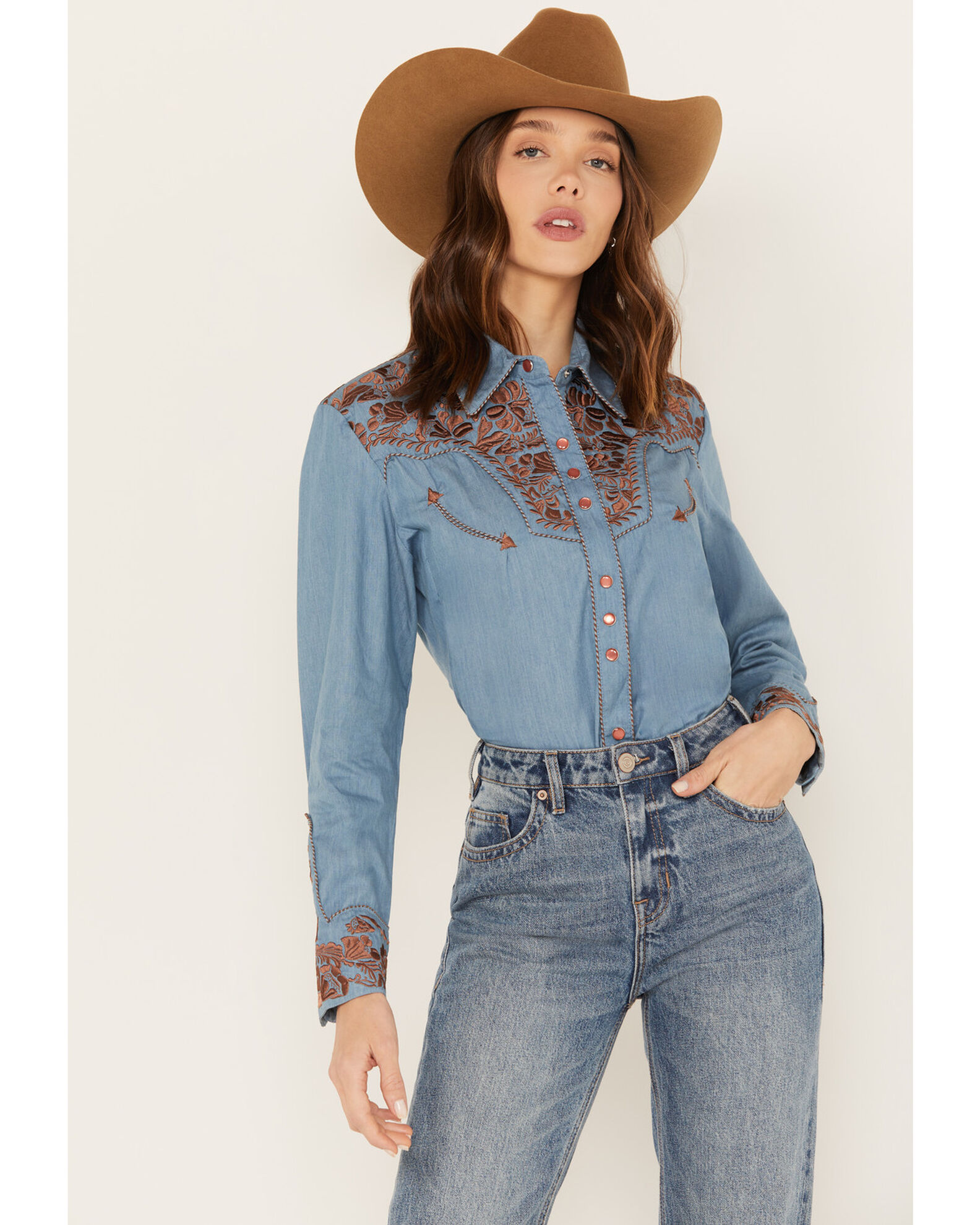 Scully Women s Floral Embroidered Western Shirt Sheplers