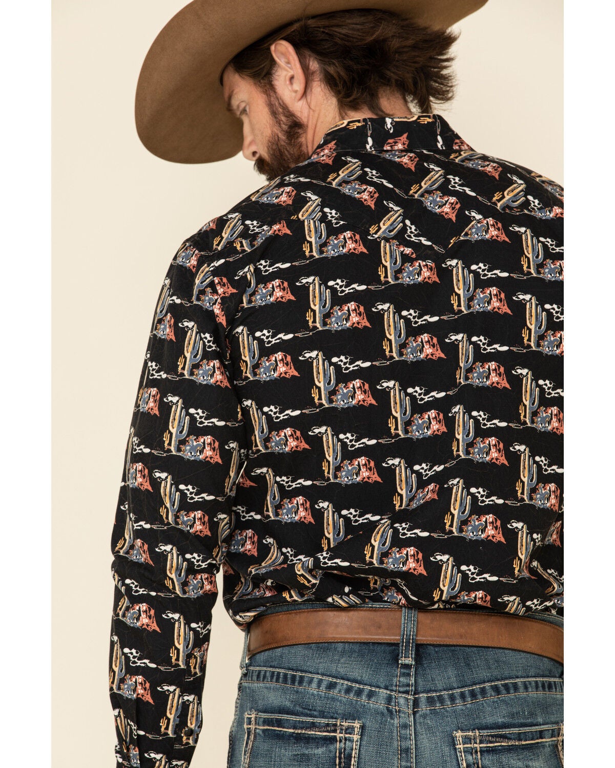 Dale Brisby Men's Black Cactus Print 