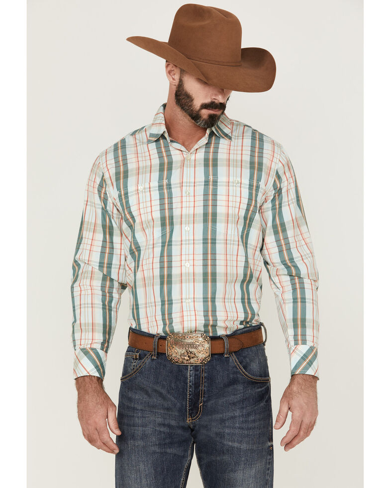 Resistol Men's Pierson Large Plaid Long Sleeve Button-Down Western Shirt , Multi, hi-res