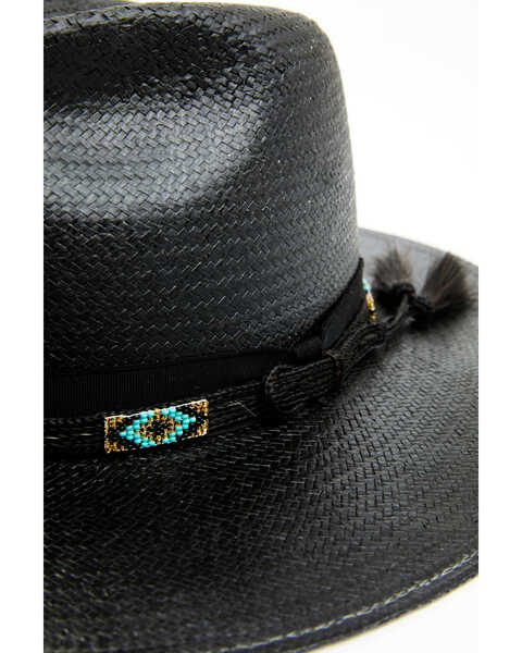Stetson Men's Helix Beaded Western Straw Hat, Black, hi-res