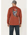 Image #1 - Ariat Men's FR Born For This Long Sleeve Work T-Shirt, Dark Red, hi-res