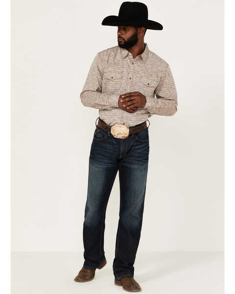 Image #2 - Cody James Men's Century Southwestern Jacquard Print Long Sleeve Snap Western Shirt , Brown, hi-res