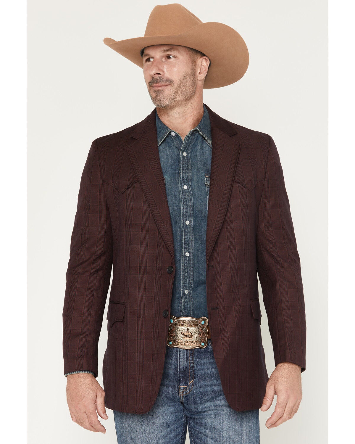 Image #1 - Circle S Men's Maro Houston Sportcoat, Maroon, hi-res