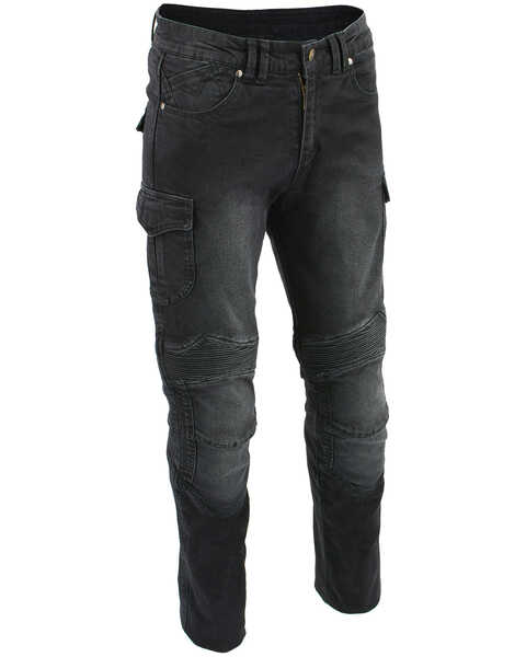 Milwaukee Leather Men's 34" Aramid Reinforced Straight Cut Denim Jeans, Black, hi-res