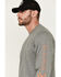 Image #2 - Hawx Men's Logo Long Sleeve Knit Work T-Shirt, Heather Grey, hi-res