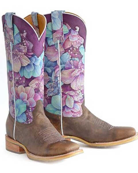 Image #1 - Tin Haul Women's Honeylicious Western Boots - Broad Square Toe, Brown, hi-res