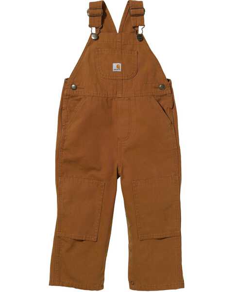 Image #1 - Carhartt Toddlers' Cotton Duck Overalls - 2T-4T, Duck Brown, hi-res