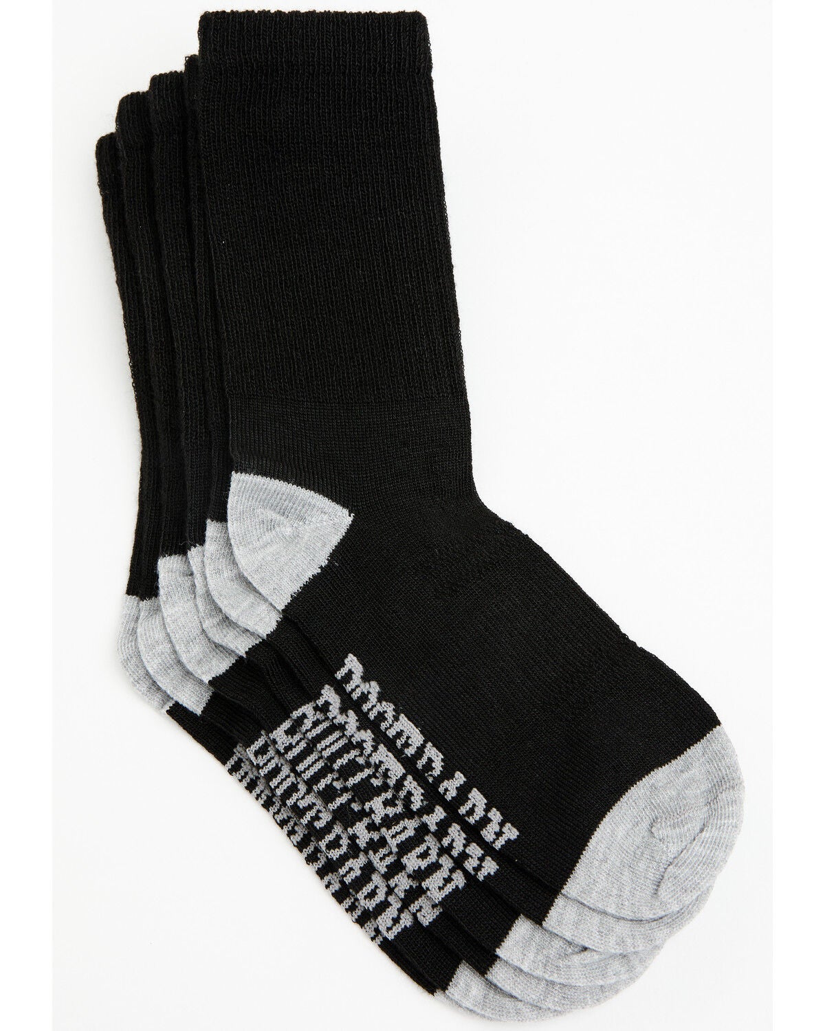 Image #1 - Boot Barn Kids' Basic Ultra Light Crew Socks - 3 Pack, Black, hi-res