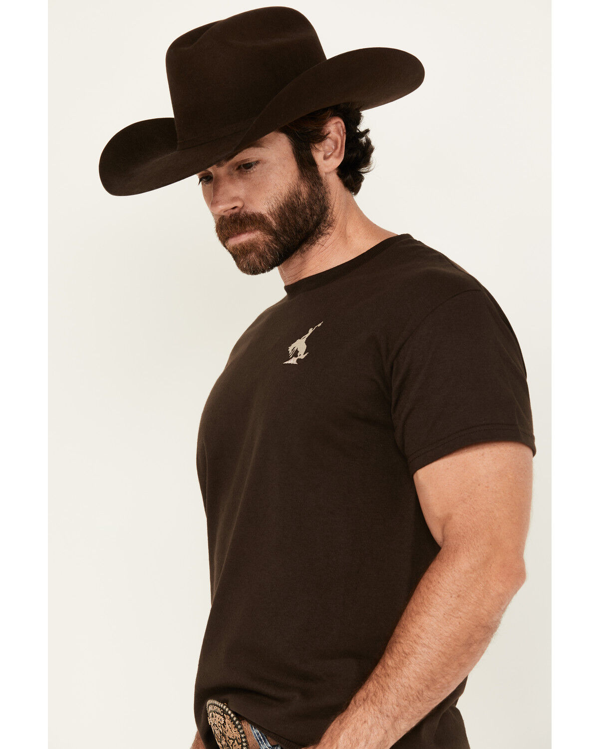 Image #2 - Riot Society Men's Embroidered Bucking Bronco Short Sleeve T-Shirt, Brown, hi-res