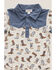 Image #2 - Angel Dear Infant Boys' Cowboy Boots Short Sleeve Onesie, White, hi-res