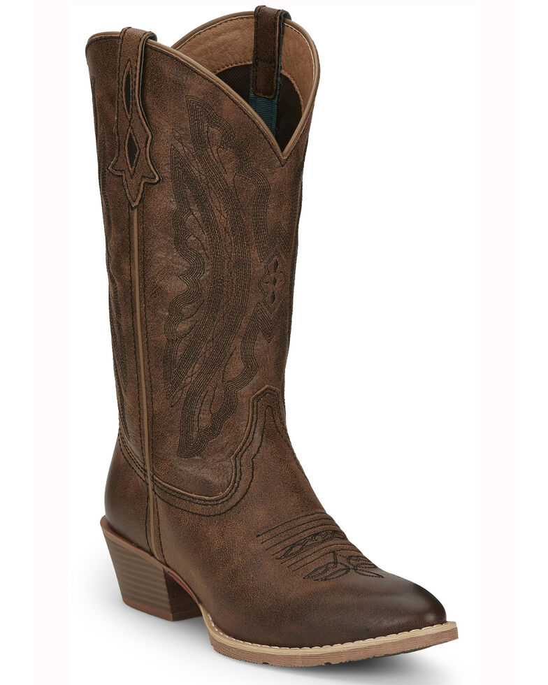 Justin Women's Roanie Western Boots- Round Toe, Sand, hi-res