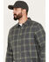 Image #2 - Brothers and Sons Men's Casual Plaid Print Long Sleeve Button-Down Western Flannel Shirt, Charcoal, hi-res