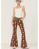 Ranch Dress'n Women's Buckaroo Print Super Flare Jeans, Rust Copper, hi-res