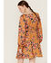 Beyond The Radar Women's Floral Dot Satin Long Sleeve Dress , Mustard, hi-res