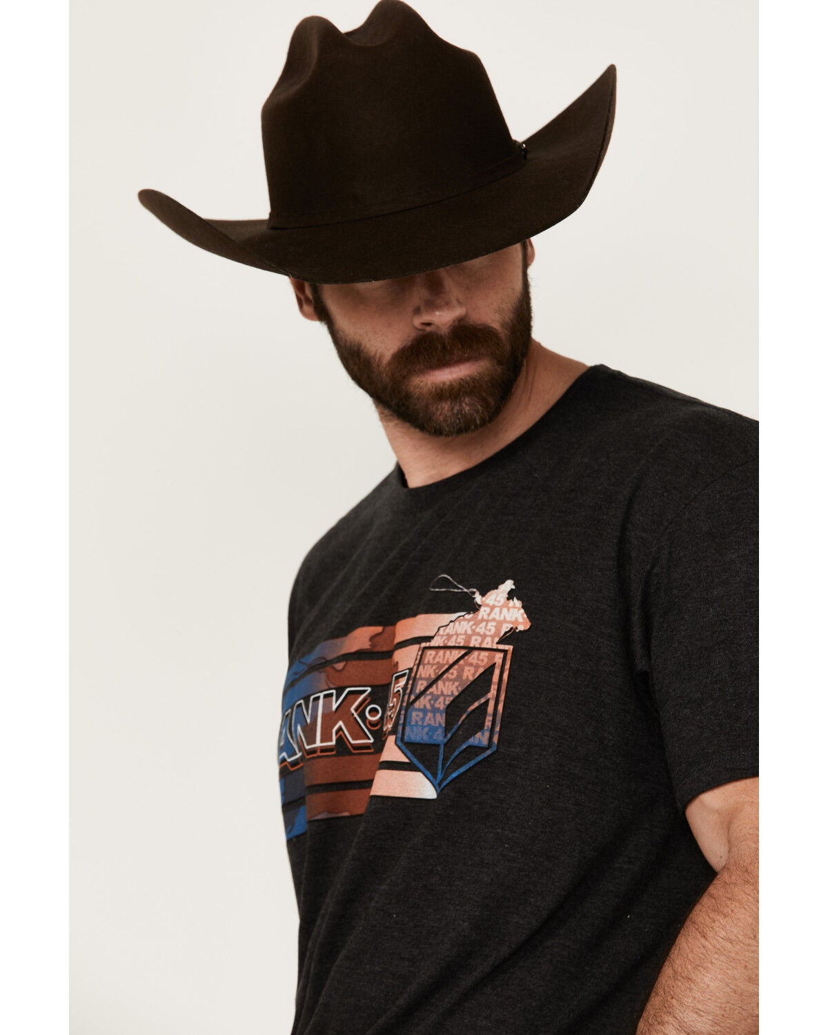 Image #2 - RANK 45&reg; Men's Just Ride Short Sleeve Logo Graphic T-Shirt, Charcoal, hi-res
