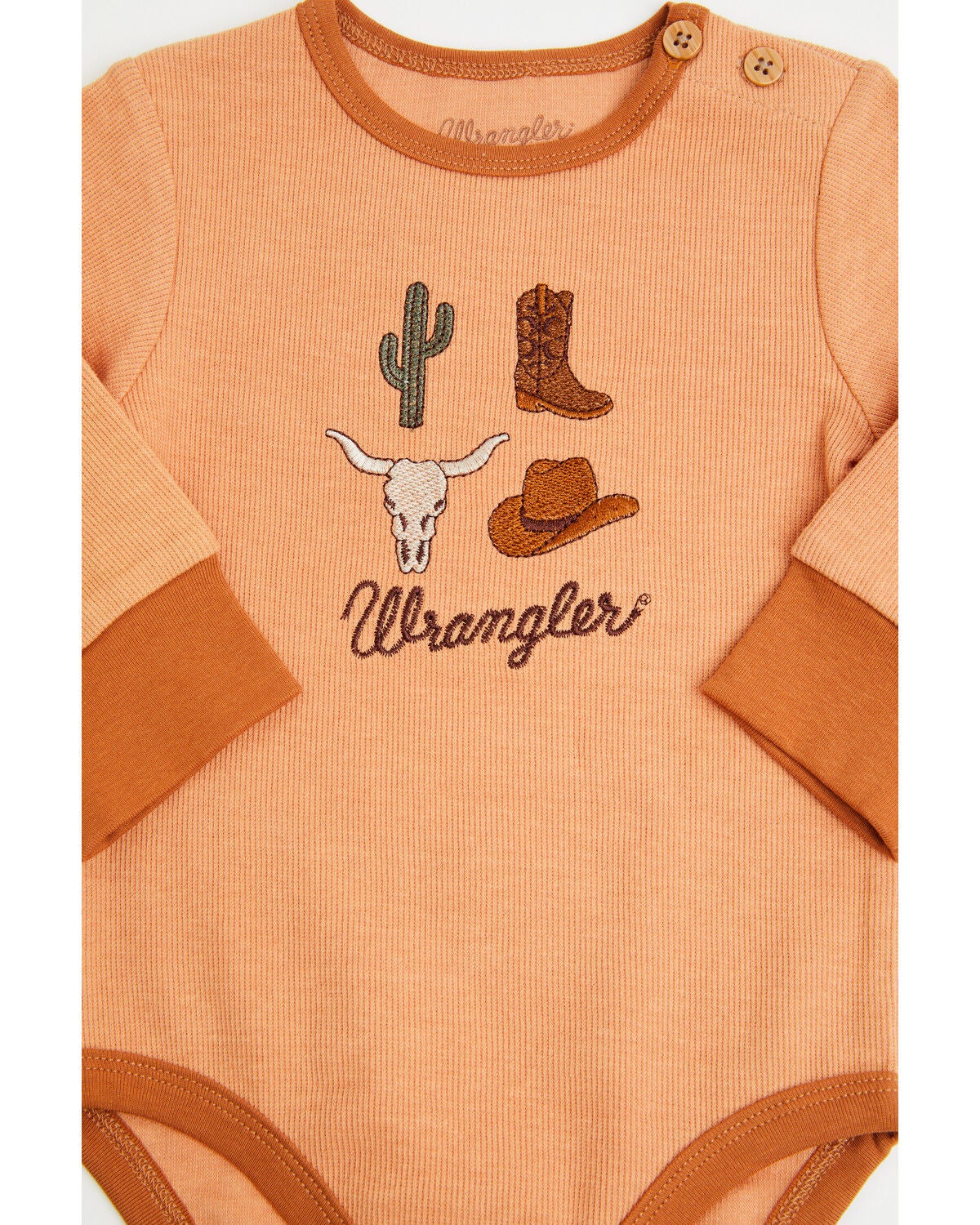 Image #2 - Wrangler Infant Boys' Logo Icon Onesie, Brown, hi-res