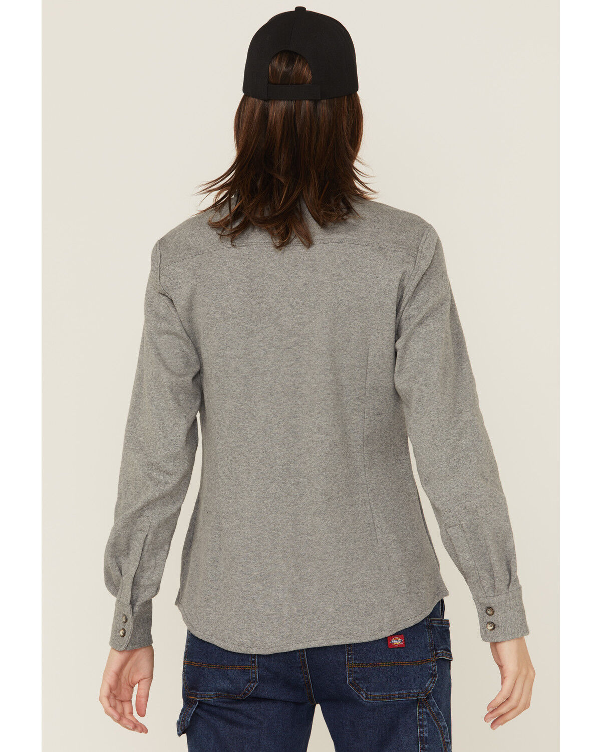 Image #4 - Forge Workwear Women's FR Knit Long Sleeve Button-Down Work Shirt, Grey, hi-res