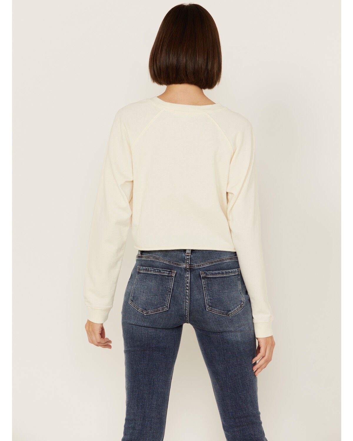 Image #4 - Cleo + Wolf Women's Asher Flocked Cropped Pullover, Cream, hi-res
