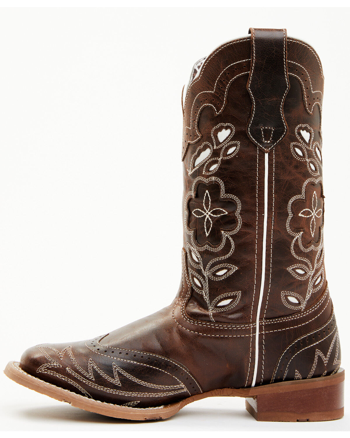 Image #3 - Laredo Women's Underlay Performance Western Boots - Broad Square Toe, Chocolate, hi-res