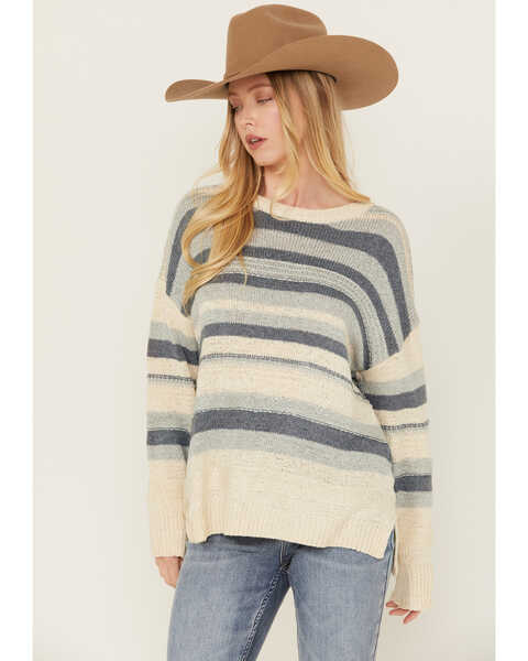 Image #1 - Wishlist Women's Cloud Striped Sweater , Blue, hi-res
