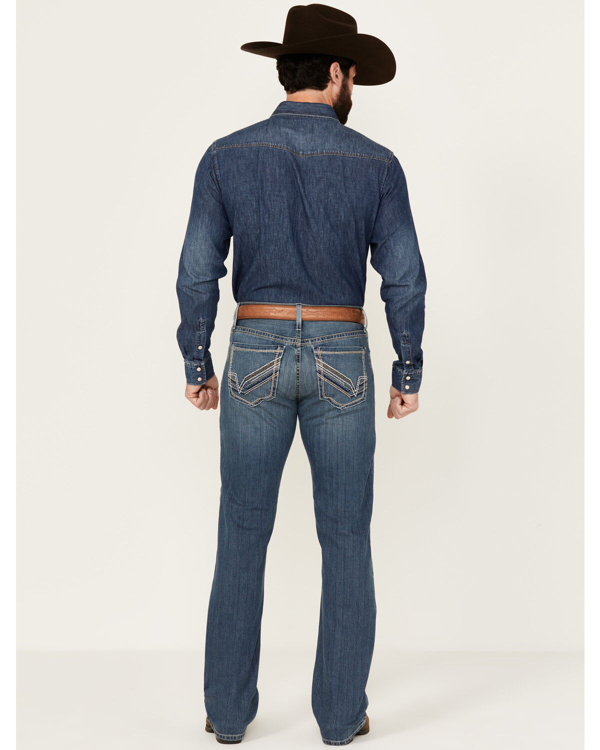 Image #3 - Cinch Men's Ian Medium Stonewash Slim Bootcut Performance Stretch Denim Jeans, Medium Wash, hi-res