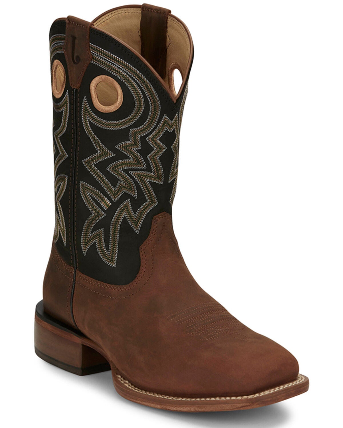 Justin Men's Big News Western Boots - Broad Square Toe, Brown, hi-res