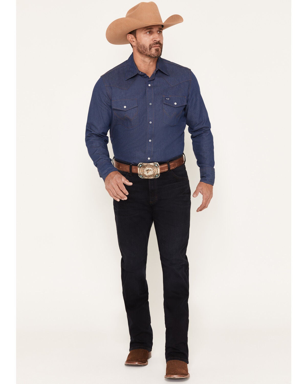 Wrangler Retro Men's 77MWZ Wiggins Dark Wash Slim Bootcut Stretch Denim Jeans, Dark Wash, hi-res