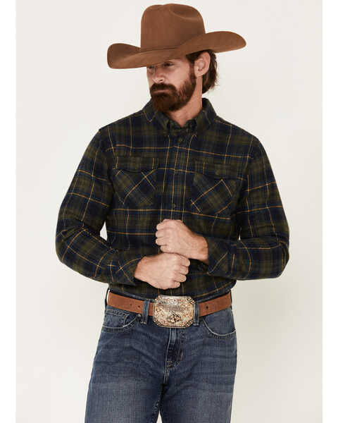 Image #2 - United By Blue Men's Responsible Plaid Long Sleeve Western Flannel Shirt , Olive, hi-res