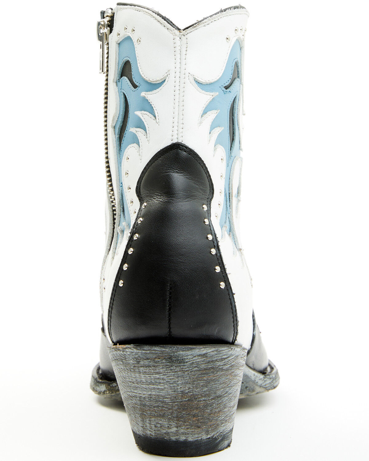 Image #5 - Old Gringo Women's Let Your Heart Western Booties - Snip Toe, Blue/white, hi-res