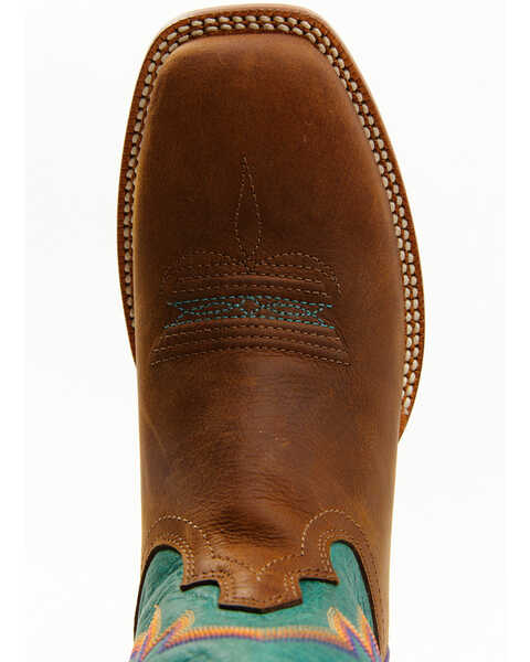 Image #6 - Twisted X Women's 11" Tech X Western Boots - Broad Square Toe, Chocolate/turquoise, hi-res
