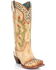 Image #1 - Corral Women's Saddle Cactus Embroidery Western Boots - Snip Toe, Tan, hi-res