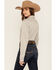 Image #4 - Cinch Women's Striped Long Sleeve Button-Down Western Shirt, Olive, hi-res