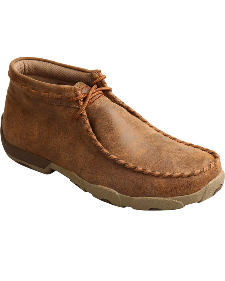 Twisted X Men's Bomber Driving Moccasins - Moc Toe , Taupe, hi-res