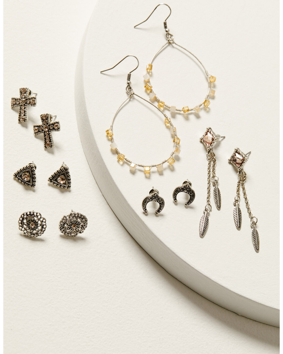 Image #1 - Shyanne Women's Champagne Chateau 6-Piece Earrings Set, Silver, hi-res