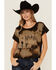 Image #1 - Ariat Women's Rodeo USA Bleached Short Sleeve Graphic Tee, Black, hi-res