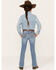 Image #3 - Wrangler Girls' Light Wash Embroidered Pocket Bootcut Jeans, Blue, hi-res