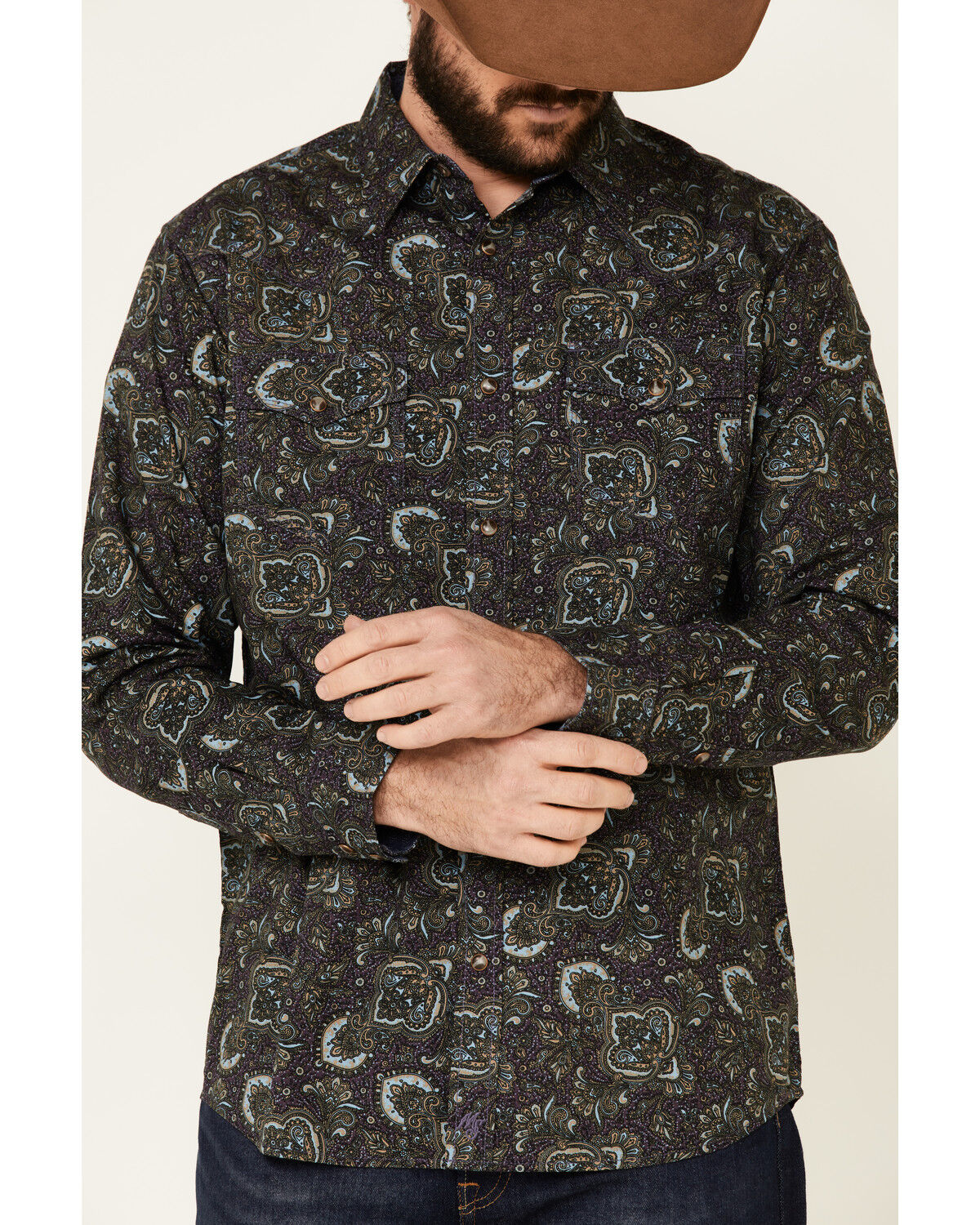 Image #3 - Moonshine Spirit Men's Legacy Large Paisley Print Long Sleeve Western Shirt, Multi, hi-res