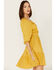 Wrangler Retro Women's Western Long Sleeve Vintage Ruffle Dress, Mustard, hi-res