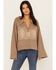Image #1 - Miss Me Women's Southwest Bell Sleeve Sweater , Taupe, hi-res