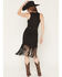 Image #4 - Rock & Roll Denim Women's Faux Suede Fringe Belted Sleeveless Midi Dress, Black, hi-res