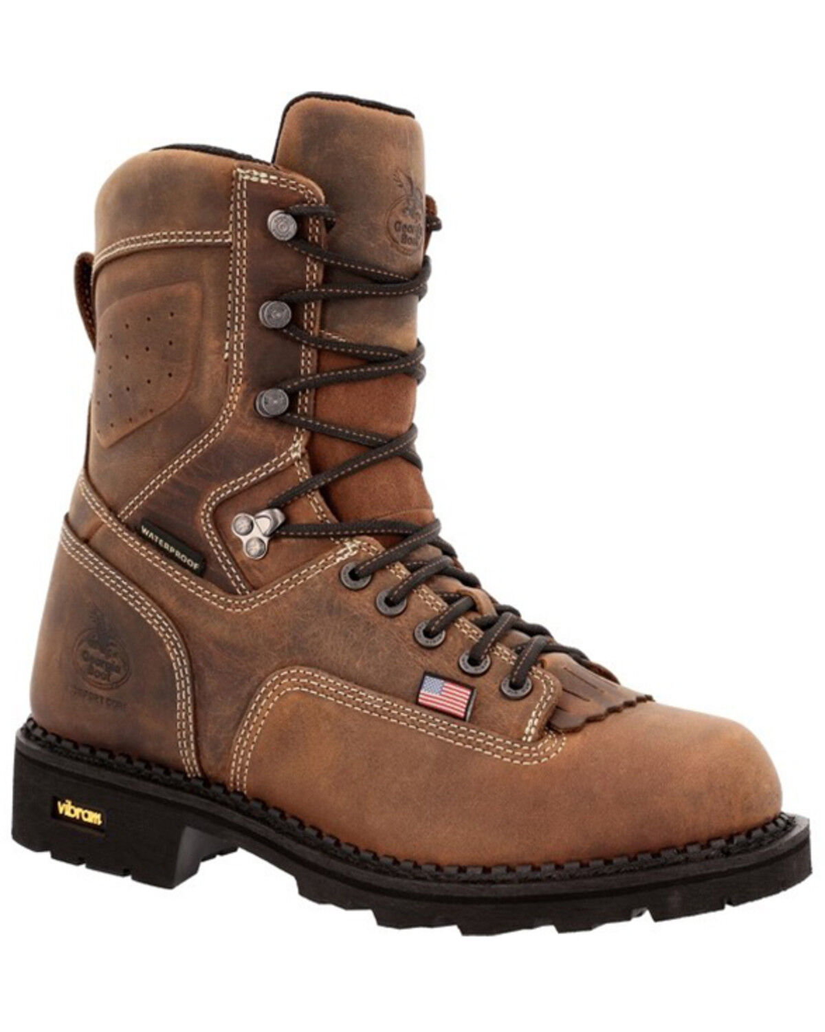 Image #1 - Georgia Boot Men's USA Logger Waterproof Work Boots - Soft Toe, Distressed Brown, hi-res