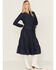 Image #1 - Ariat Women's Sahara Dark Wash Denim Long Sleeve Midi Dress, Dark Wash, hi-res