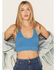 Image #1 - Fornia Women's Floral Jacquard Print Sleeveless Brami, Blue, hi-res