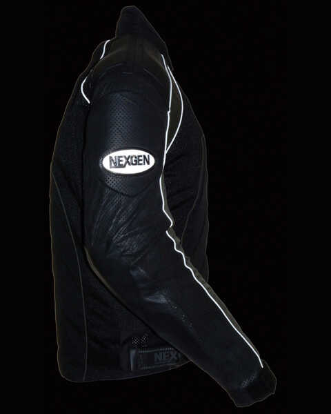 Image #5 - Milwaukee Leather Men's Combo Leather Textile Mesh Racer Jacket, Dark Grey, hi-res