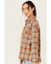 Image #2 - Cleo + Wolf Women's Aubrey Plaid Print Long Sleeve Button-Down Western Shirt, Chocolate, hi-res