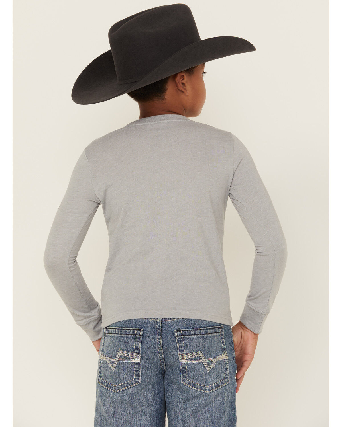 Image #4 - Wrangler Boys' Logo Long Sleeve Graphic T-Shirt, Grey, hi-res