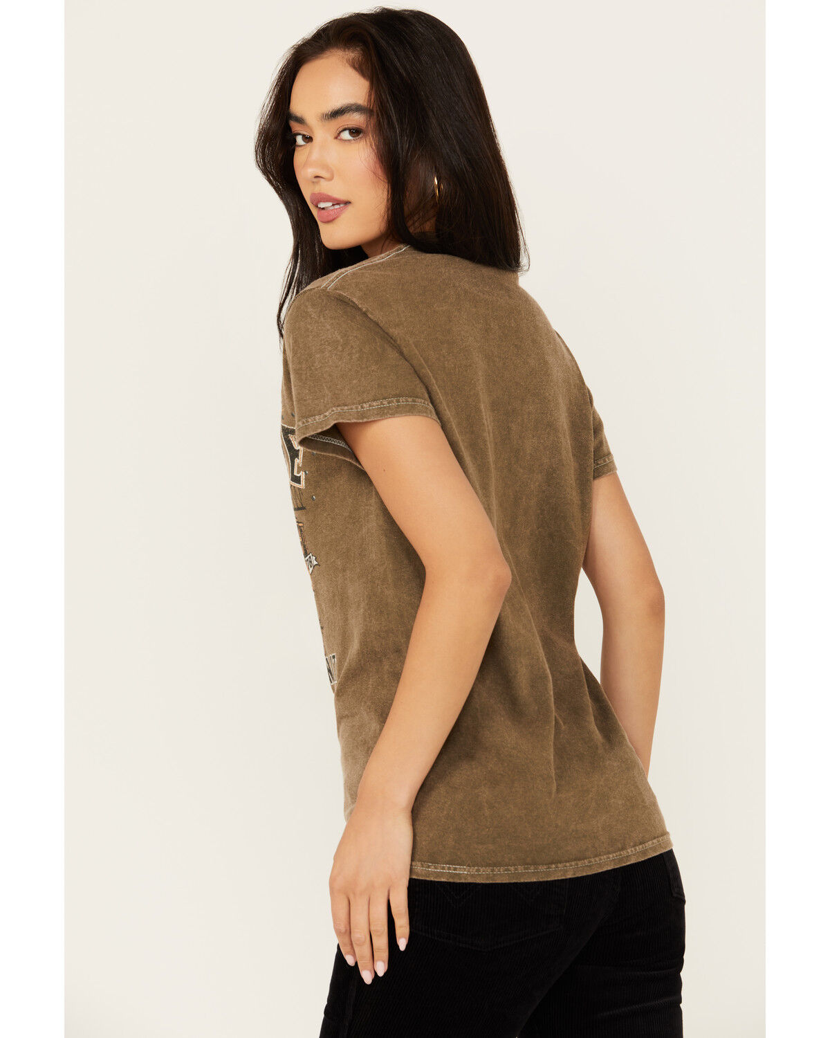 Image #4 - Youth in Revolt Women's Nashville Embellished Car Short Sleeve Graphic Tee, Green, hi-res