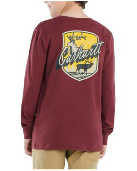 Carhartt Boys' Long Sleeve Carhartt Moose Long Sleeve Graphic T-shirt , Red, hi-res