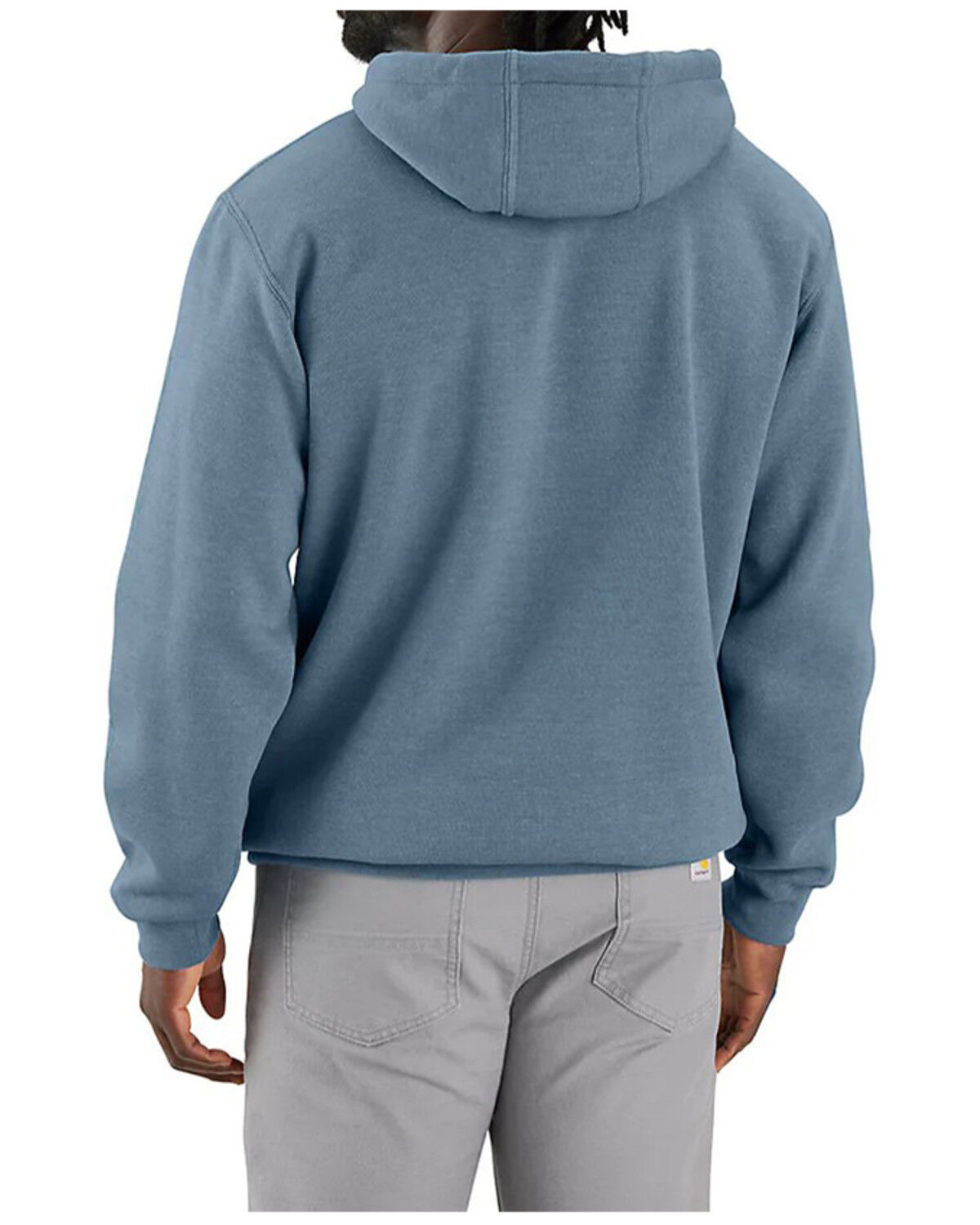 Image #2 - Carhartt Men's Loose Fit Midweight Logo Sleeve Graphic Hooded Sweatshirt, Light Blue, hi-res