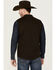 Cinch Men's Wool Canvas Reversible Zip-Front Vest , Brown, hi-res